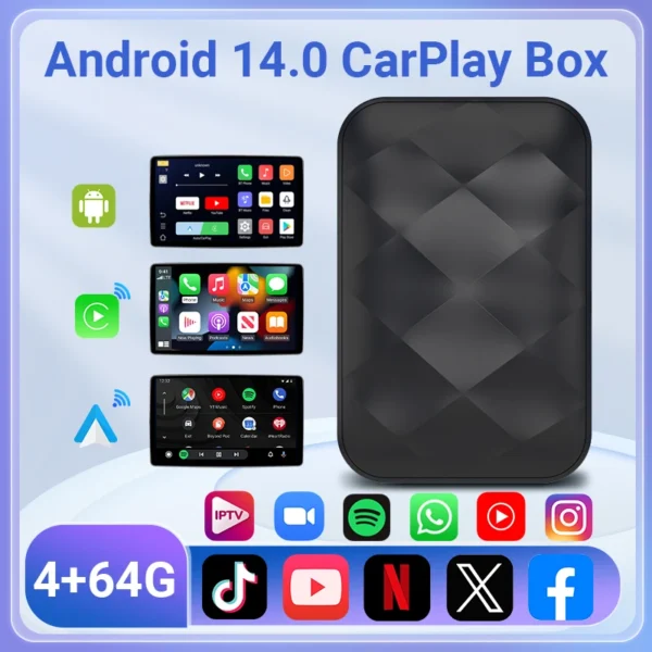 Android 14 3In1 CarPlay TV Box