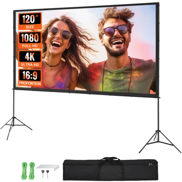 Projector Screen with Stand 100 inch