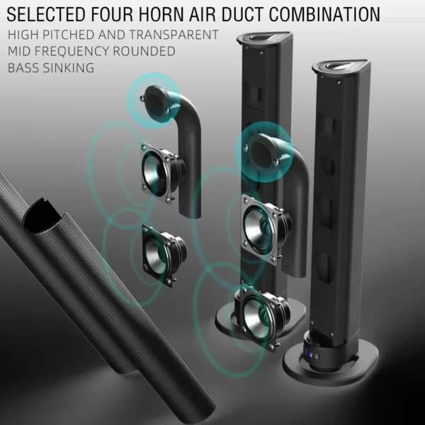 120W BS-56 AUX/BT/OPT Connections with 2-in-1 Detachable Home Cinema Soundbar - Image 4